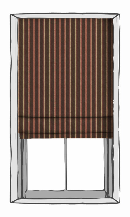 Brown Striped Custom Window Drapery