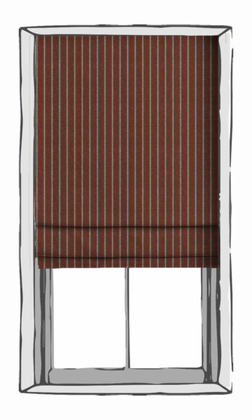 Brown Stripped Custom Window Roman Blinds