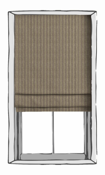 Beige Striped Custom Window Roman Shades