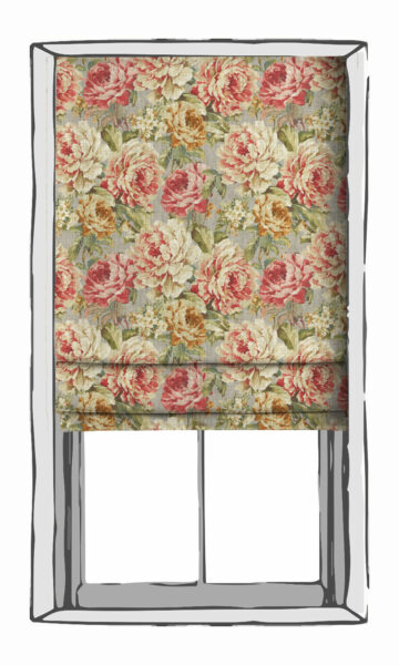 Green Floral Custom Window Roman Shades