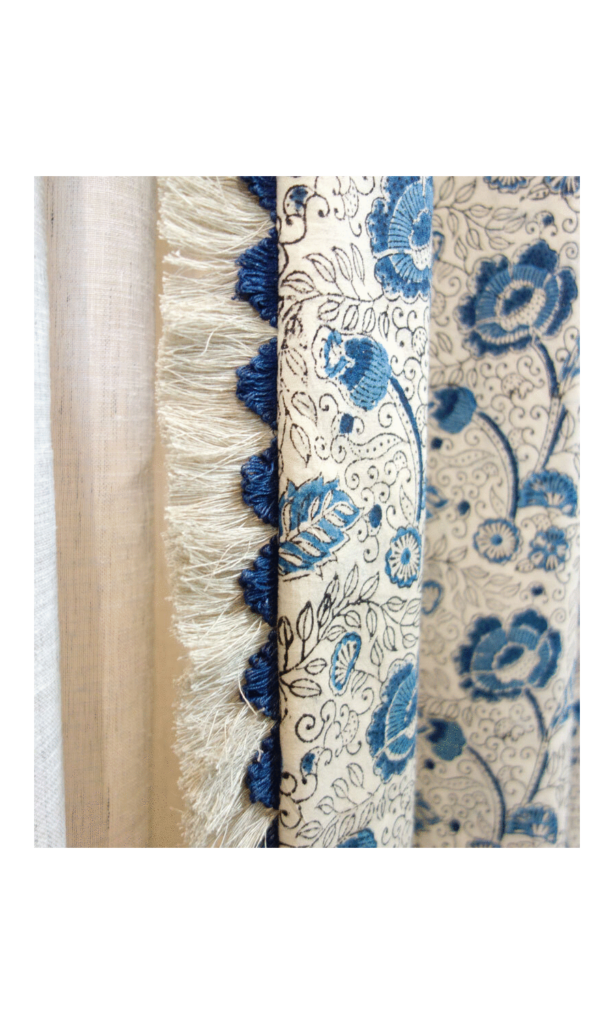 MadetoMeasure Curtains with Cotton Brush Fringe Trim I Spiffy Spools