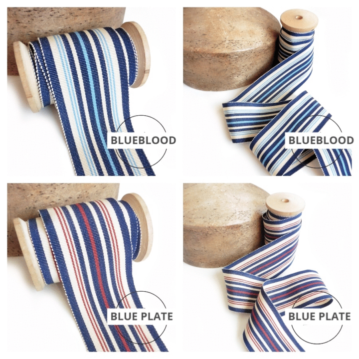 Extra Wide Striped Ribbon Trim for Roman Shades (4 Colors)