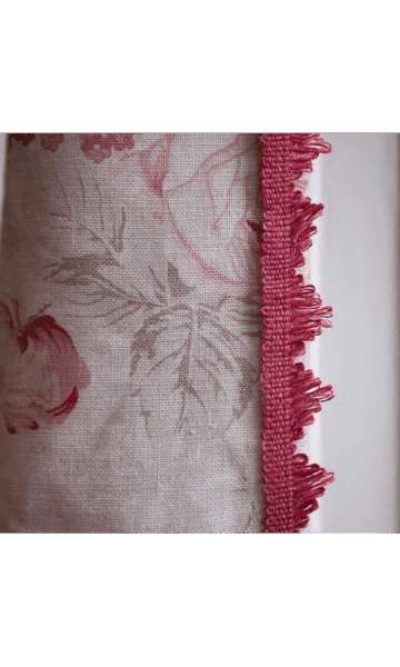 Red Printed Cotton Curtains With Trim