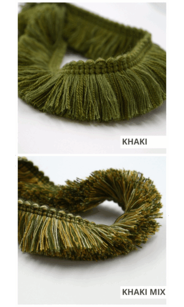khaki & Khaki Mix Trim For Roman Shades