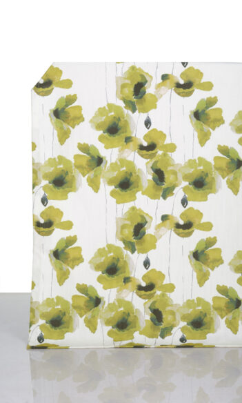 Green Floral Custom Roman Shades & Curtains