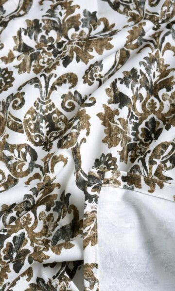 Hemming of Floral Damask Fabric