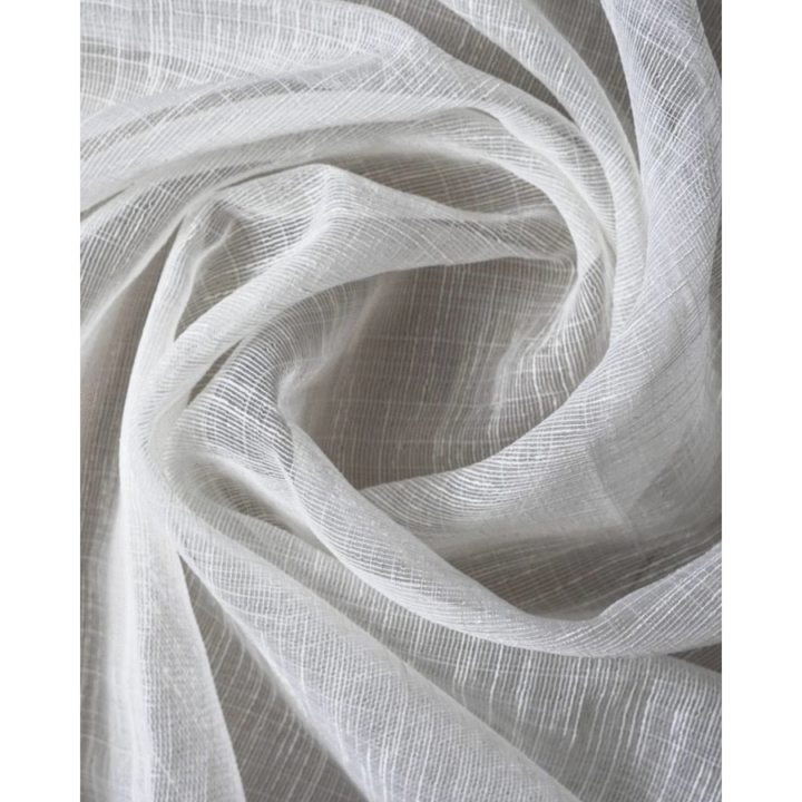 &#8216;Cold Light&#8217; Textured White Sheer Curtains/ Drapes (White)