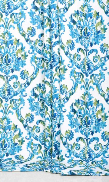 Extra Long Damask Printed Custom Drapes