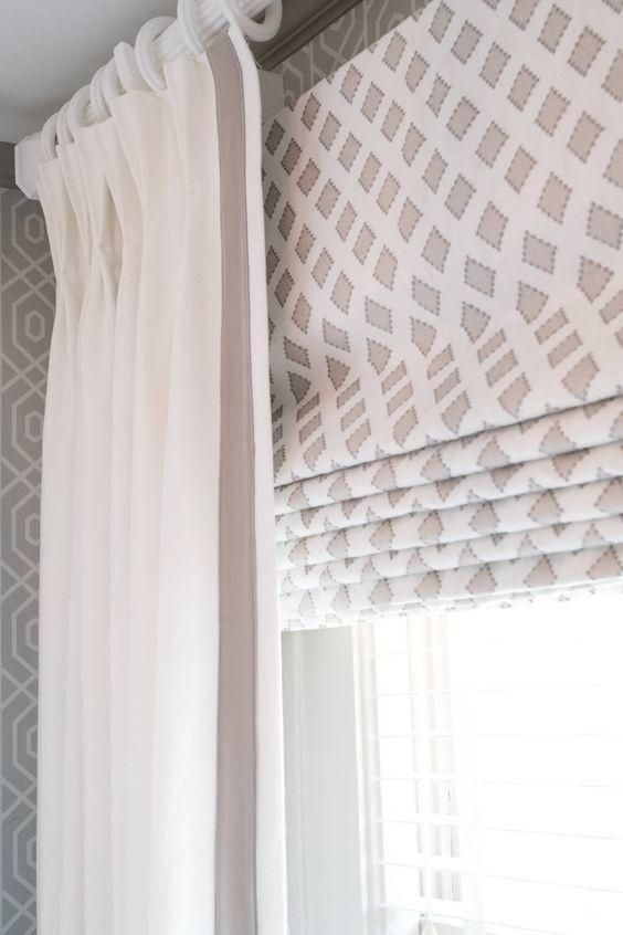 White Curtains with Ribbon Trim