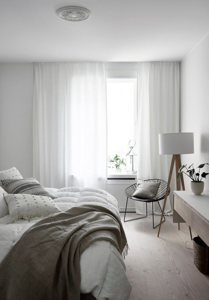 Scandinavian bedroom curtains