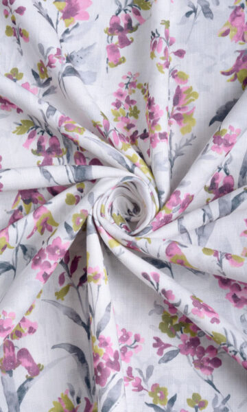 Pink Floral Printed Curtains & Roman Shades