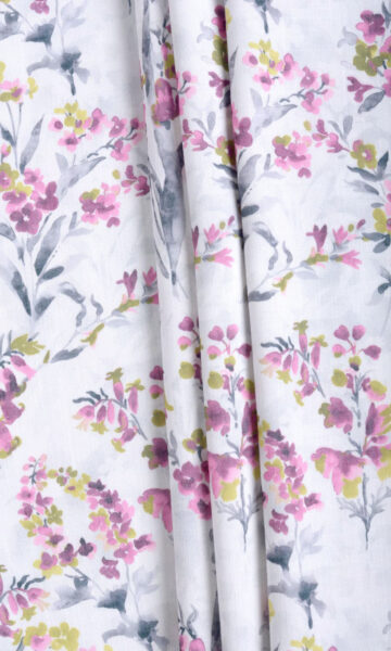 Pink Floral Printed Curtains & Roman Shades
