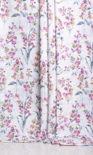 Pink Floral Printed Curtains & Roman Shades