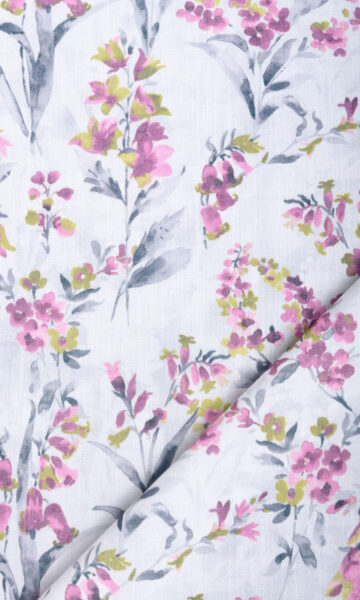 Pink Floral Printed Curtains & Roman Shades