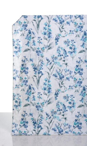 Blue Floral Printed Curtains & Roman Shades