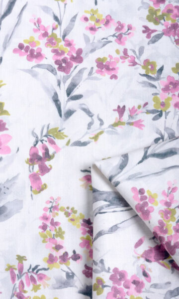 Pink Floral Printed Curtains & Roman Shades
