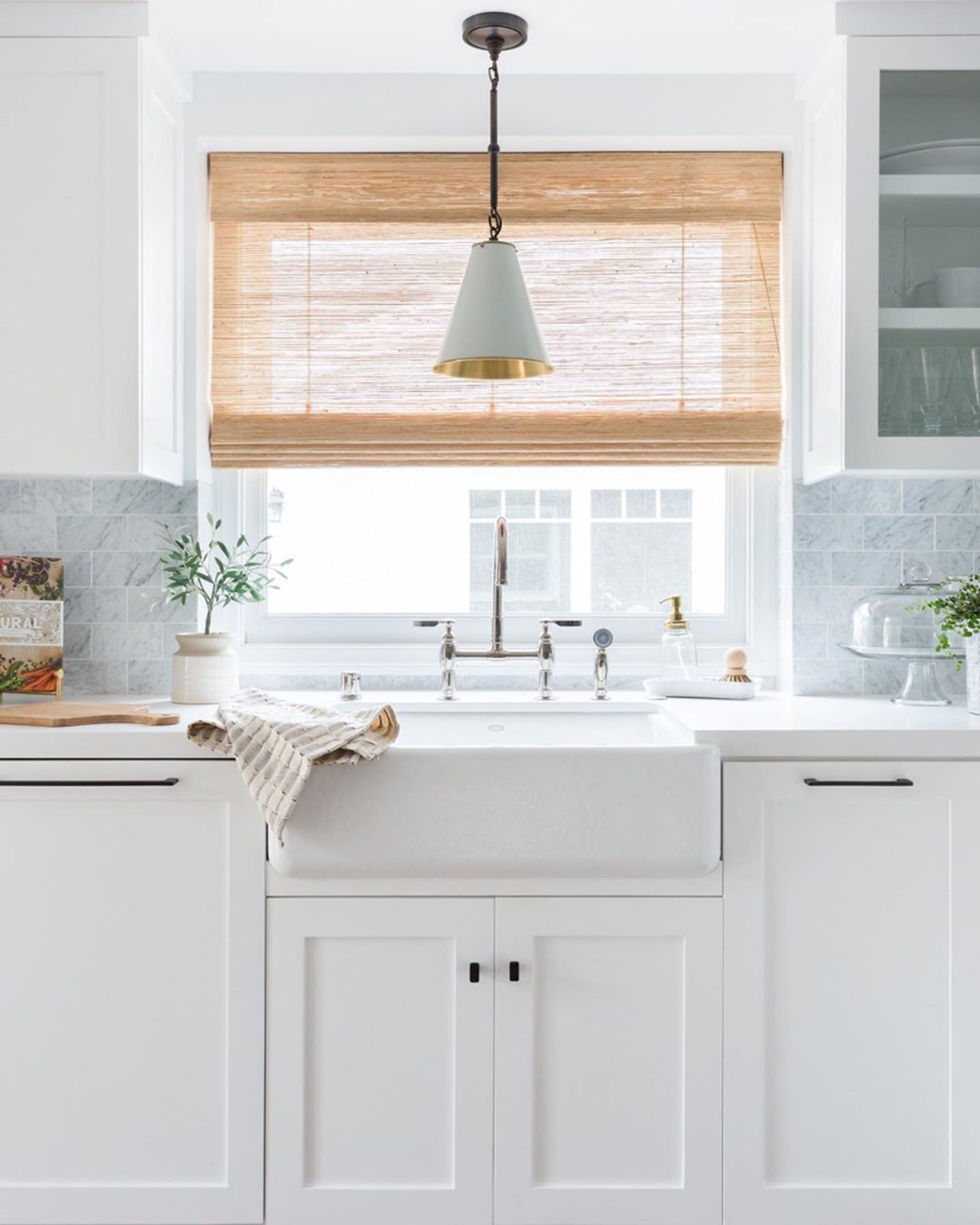Woven Wood Shade for Kitchen Windows