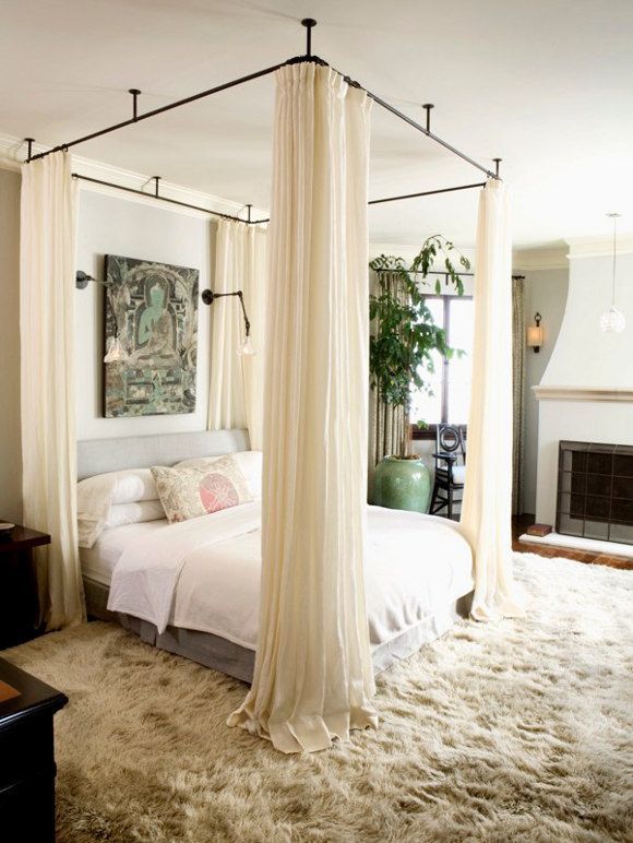 Poster bed sheer curtains