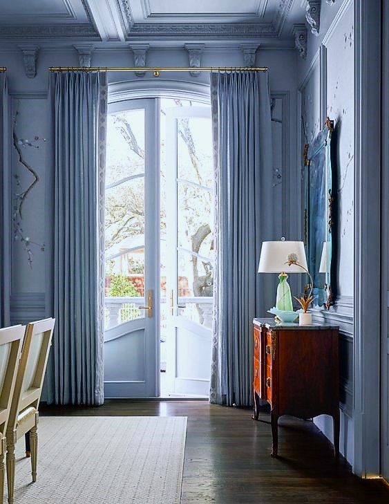 French Door Blue Curtains