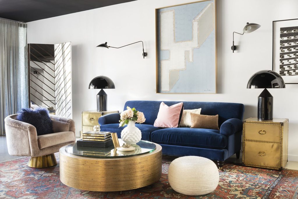 Living Room with Metallic Accents