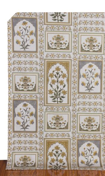 'Advika' Fabric Swatch (Grey/ Yellow)