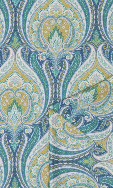 'Zuber' Fabric Swatch (Blue/ Green)