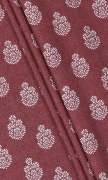 'Peesa' Floral Cotton Curtains (Maroon Red)
