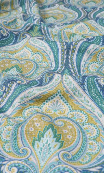 'Zuber' Fabric Swatch (Blue/ Green)
