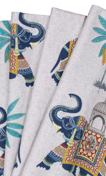 'Baran' Fabric Swatch (Grey/ Blue)