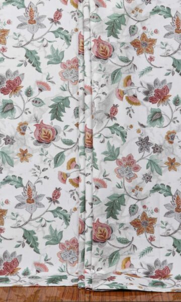 'Uzma' Fabric Swatch (Red/ Pink/ Green)