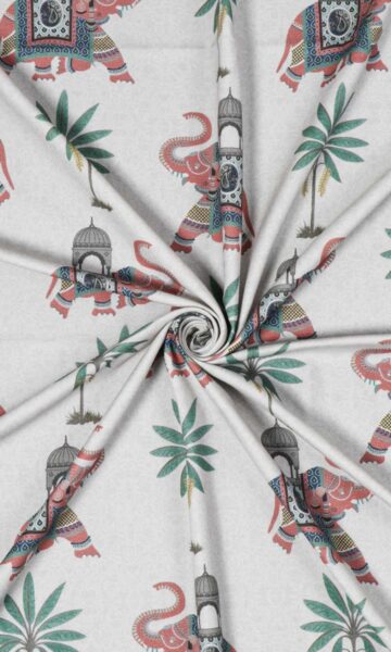 'Taskin' Fabric Swatch (Grey/ Red)