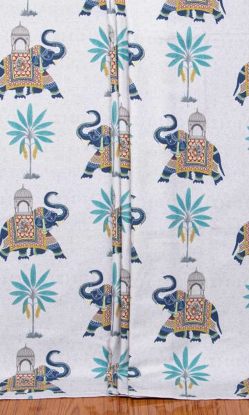 'Baran' Fabric Swatch (Grey/ Blue)
