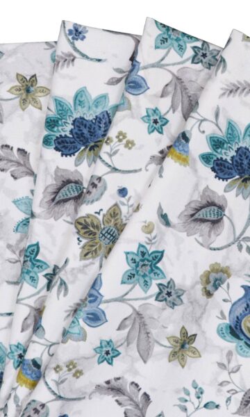 'Pushkar' Fabric Swatch (Grey/ Blue)