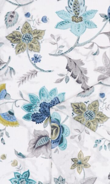'Pushkar' Fabric Swatch (Grey/ Blue)