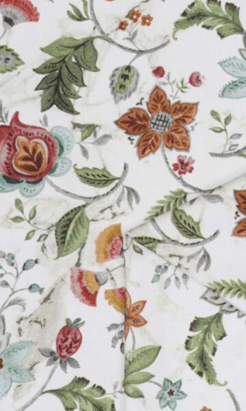 Floral Drapes & Roman Shades