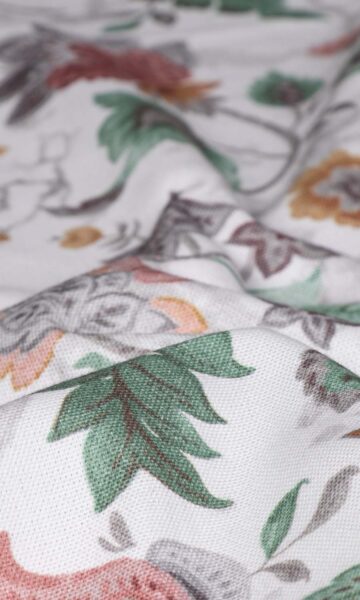 'Uzma' Fabric Swatch (Red/ Pink/ Green)