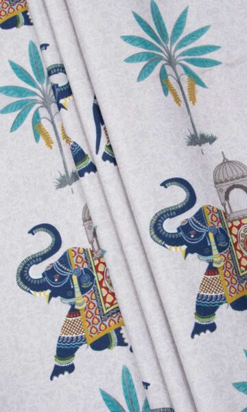 'Baran' Fabric Swatch (Grey/ Blue)