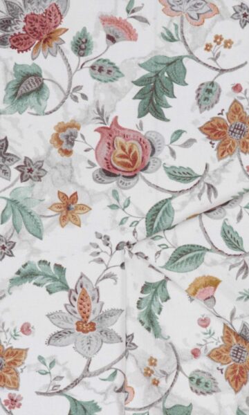 'Uzma' Fabric Swatch (Red/ Pink/ Green)