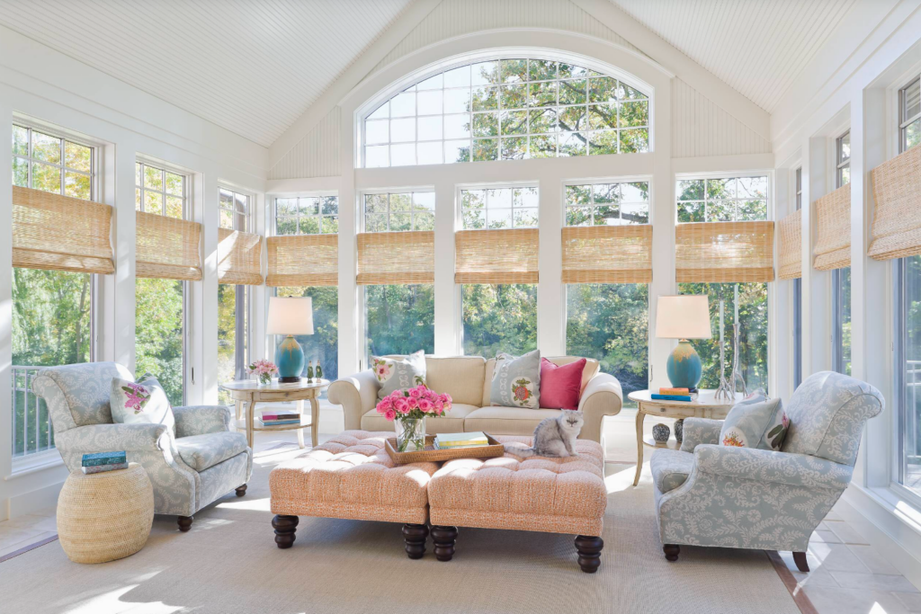 Sunroom Arched Window Treatments