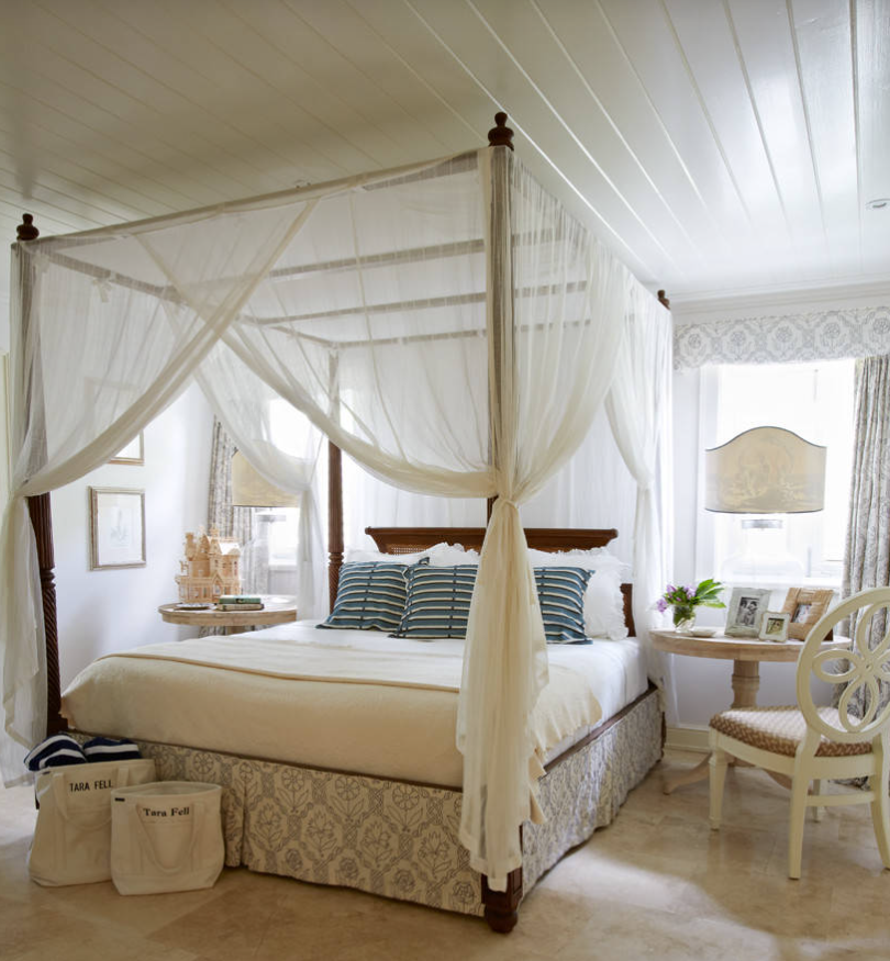 White Sheer Canopy Bed Curtains