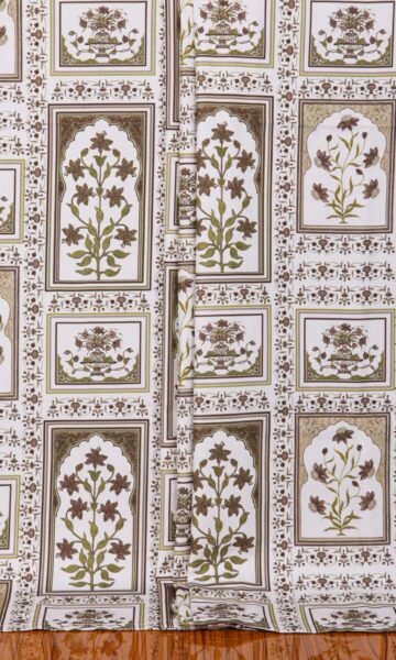 'Mansa' Fabric Swatch (Brown/ Green)