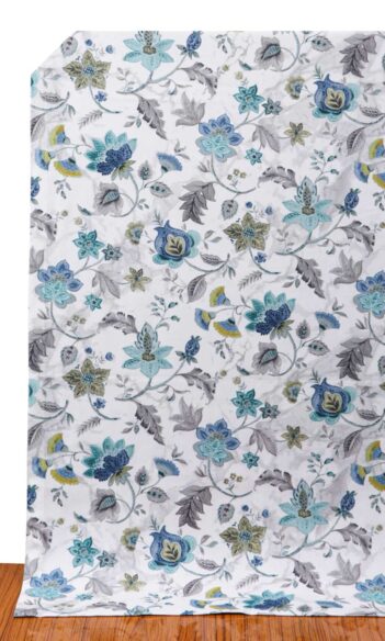 'Pushkar' Fabric Swatch (Grey/ Blue)