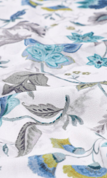 'Pushkar' Fabric Swatch (Grey/ Blue)