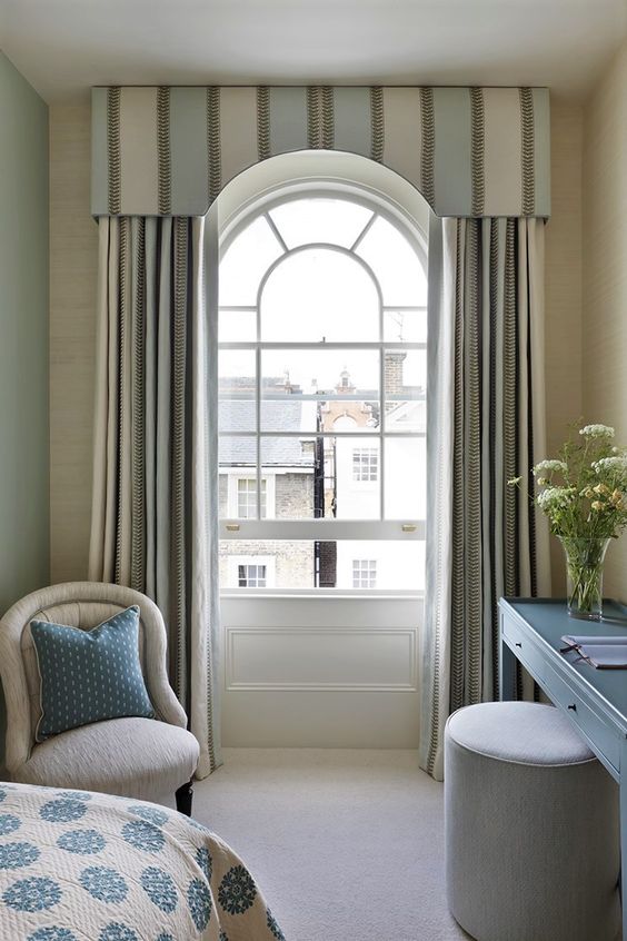 Curtains with Valance Cover Arched Windows