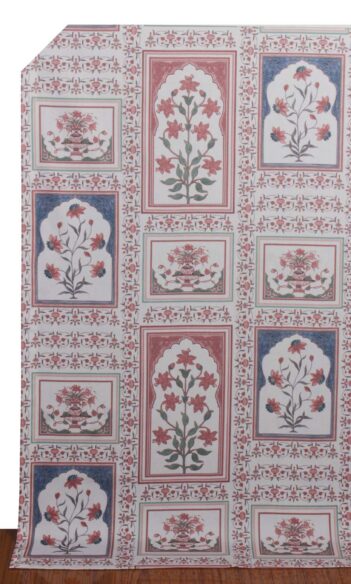 'Faiyaz' Fabric Swatch (Blush Red/ Blue)