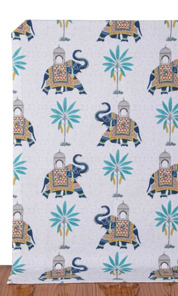 'Baran' Fabric Swatch (Grey/ Blue)