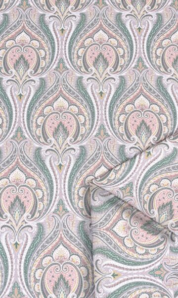 'Mahira' Fabric Swatch (Pink/ Green/ Grey)