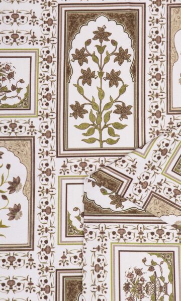'Mansa' Fabric Swatch (Brown/ Green)