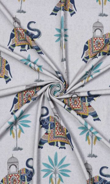 'Baran' Fabric Swatch (Grey/ Blue)