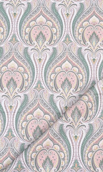 'Mahira' Fabric Swatch (Pink/ Green/ Grey)